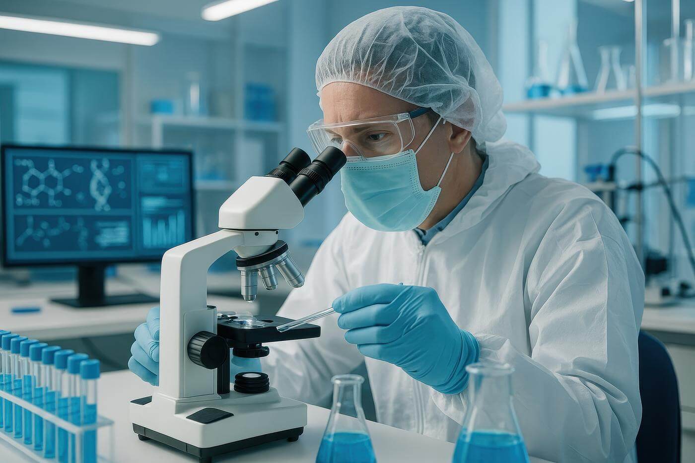 A researcher at work in a laboratory
